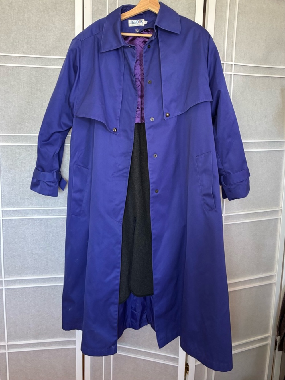 Women's Trench Coat in Royal Blue - Classic Long Coat
